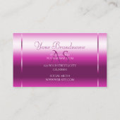 Girly Roze Lila Shimmer Sparkle Diamonds Monogram Visitekaartje (Achterkant)