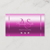 Girly Roze Lila Shimmer Sparkle Diamonds Monogram Visitekaartje (Voorkant)