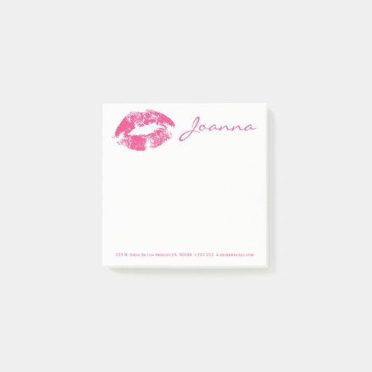 Girly roze lippen met monogram post-it® notes (Voorkant)
