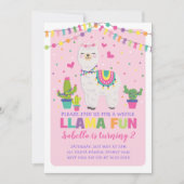 Girly Roze Llama Verjaardagsfeest Heel Llama Fun Kaart (Voorkant)