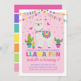 Girly Roze Llama Verjaardagsfeest Heel Llama Fun Kaart