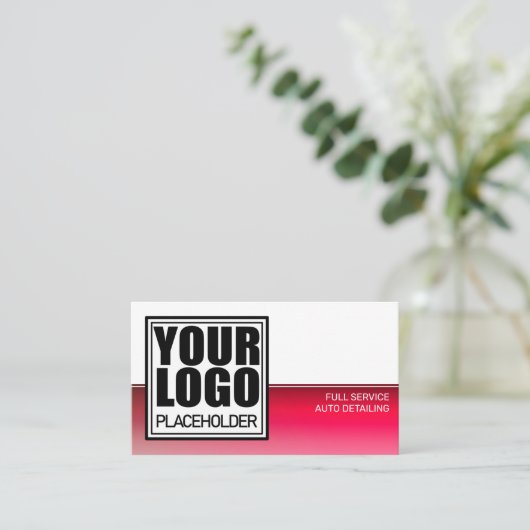 Girly Roze Logo Sjabloon Kleurverloop Ombre Cool Visitekaartje (Staand voorkant)