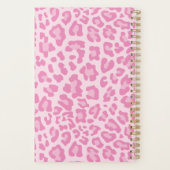 Girly Roze Luipaard Elegante Script Naam 2021 Planner (Achterkant)