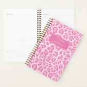 Girly Roze Luipaard Elegante Script Naam 2021 Planner (Display)