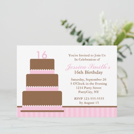 Girly Roze Meisjes Verjaardagsfeestje Kaart (Staand voorkant)