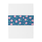 Girly roze modern floral botanisch uitnodigingen wikkel (Achterkant Voorbeeld)