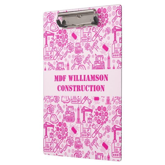 girly roze moderne Architectural Blueprint Enginee Klembord (Links)