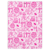 girly roze moderne Architectural Blueprint Enginee Klembord (Achterkant)