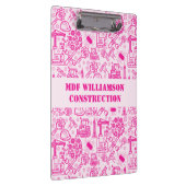 girly roze moderne Architectural Blueprint Enginee Klembord (Rechts)