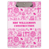 girly roze moderne Architectural Blueprint Enginee Klembord (Voorkant)