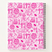 girly roze moderne Architectural Blueprint Enginee Notitieboek (Achterkant)