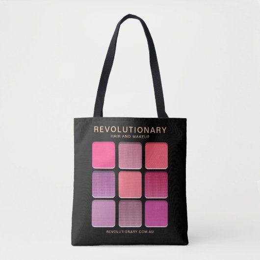 Girly Roze Moderne Bedrijfsnaam Make-up Artist Tote Bag (Voorkant)