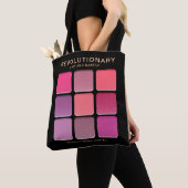 Girly Roze Moderne Bedrijfsnaam Make-up Artist Tote Bag (Dichtbij)