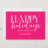 Girly Roze Moderne Geometrische Kerstmis Feestdagenkaart (Voorkant)