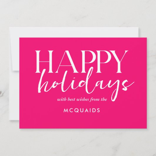 Girly Roze Moderne Geometrische Kerstmis Feestdagenkaart (Voorkant)