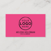 Girly Roze Moderne Minimalistische Logo QR Code Visitekaartje (Voorkant)