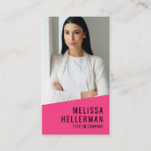 Girly Roze Moderne Minimalistische Logo QR Code Visitekaartje (Voorkant)