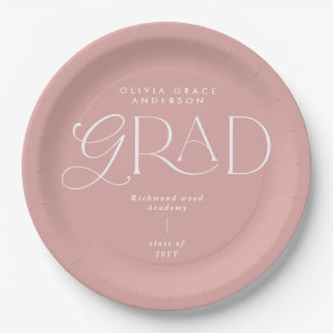 Girly roze moderne typografie party decor papieren bordje