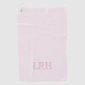 Girly Roze Monogram Schaduwlettertype Eenvoudige I Golfhanddoek (Voorkant)