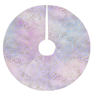 Girly Roze Paarse Aqua Glam Gold Leopard Print Kerstboom Rok