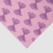 Girly Roze Paarse Bow Baby shower Verjaardag Tissuepapier (Detail)