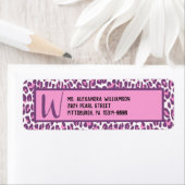 Girly roze/Paarse luipaard print Etiket (Insitu)