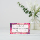 Girly Roze Paarse Majestueuze Sterrennevel Kunst Klantenkaartje (Staand voorkant)