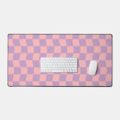 Girly Roze Paarse Wavy Schaakbord Esthetisch Bureaumat (Keyboard & Muis)