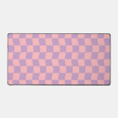 Girly Roze Paarse Wavy Schaakbord Esthetisch Bureaumat (Voorkant)