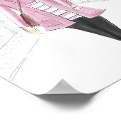 girly roze, printable, mode schets, poster (Hoek)