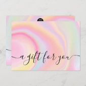 Girly roze regenboogeenhoorn marmer gift (Voorkant / Achterkant)