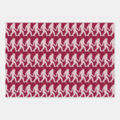 Girly Roze & Rode Bigfoot Kerstman Unieke Kerstmis Inpakpapier Vel (Voorkant 2)