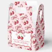 Girly Roze Rode Coquette Cherry Eerste 1e Verjaard Bedankdoosjes (Open)