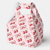 Girly Roze Rode Coquette Cherry Eerste 1e Verjaard Bedankdoosjes (Achterkant)