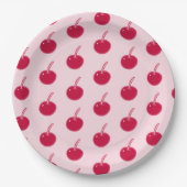 Girly Roze Rode Kersen Verjaardag Papieren Bordje (Voorkant)