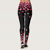 Girly roze romantische liefde harten op zwart leggings (Achterkant)