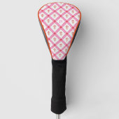 Girly Roze & Rood Patroon met Initialen Golfheadcover (Voorkant)