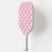 Girly Roze & Rood Patroon met Initialen Pickleball Paddle (Links)
