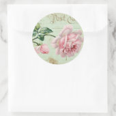 Girly  Roze Rozen Elegant Bloemen Cottage Ronde Sticker (Tas)