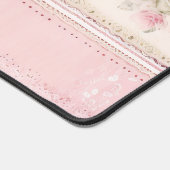 Girly Roze Rozen w / Foto & Monogram Bureaumat (Hoek)