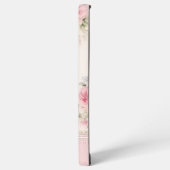 Girly Roze Rozen w / Foto & Monogram Samsung Galaxy Hoesje (Linkerkant)