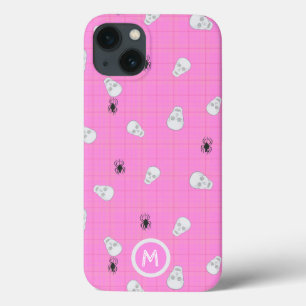 Girly roze Schedels & Spinnen roze Halloween tarta Case-Mate iPhone Case