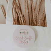 Girly roze script bachelorette party gift ronde button 3,2 cm