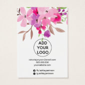 Girly roze sierjuwelen, ketting display visitekaartje (Achterkant)