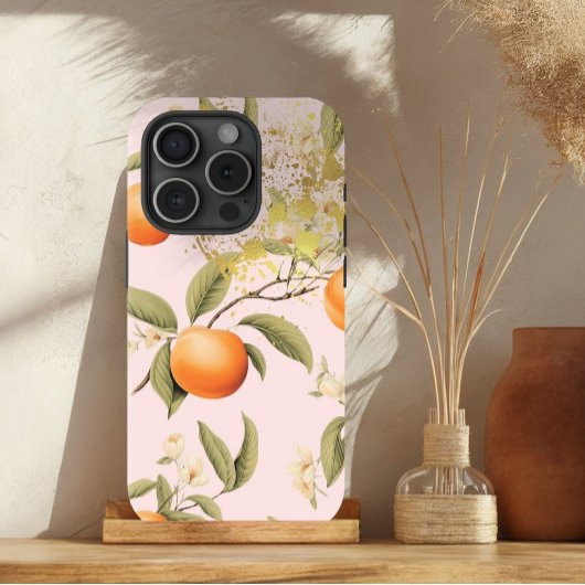 Girly Roze, Sinaasappel en Goud Abrikozenfruit Tre Case-Mate iPhone Case