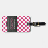 Girly Roze Stippen Schoolbord Op Maat Bagagelabel (Voorkant horizontaal)