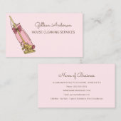 Girly Roze Stofzuiger Huis schoonmaakdiensten Visitekaartje (Voorkant / Achterkant)