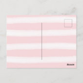 Girly Roze Strepen Gouden Glitter Wimpers Briefkaart (Achterkant)