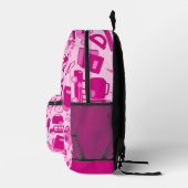 girly roze  Terug naar School Pattern Bedrukte Rugzak (Rechts)