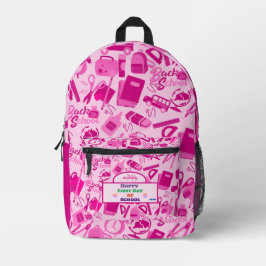 girly roze  Terug naar School Pattern Bedrukte Rugzak